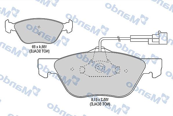 Mando MBF015349 - Гальмівні колодки, дискові гальма avtolavka.club