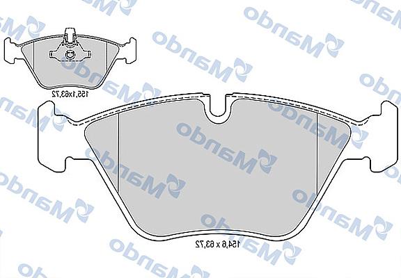 Mando MBF015265 - Гальмівні колодки, дискові гальма avtolavka.club