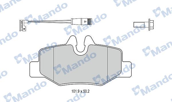 Mando MBF015209 - Гальмівні колодки, дискові гальма avtolavka.club