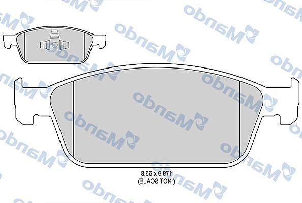 Mando MBF015284 - Гальмівні колодки, дискові гальма avtolavka.club