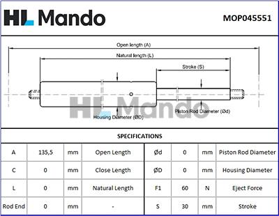 Mando MOP045551 - Газова пружина, речовий ящик avtolavka.club
