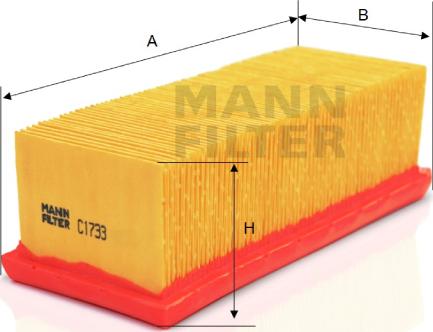 Mann-Filter C 1733 - Повітряний фільтр avtolavka.club