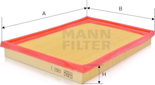 Mann-Filter C 2969 - Повітряний фільтр avtolavka.club