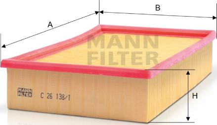 Mann-Filter C 26 138/1 - Повітряний фільтр avtolavka.club