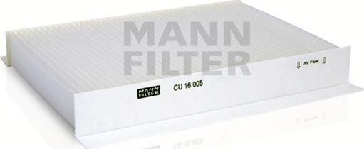 Mann-Filter CU 16 005 - Фільтр, повітря у внутрішній простір avtolavka.club