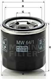 Mann-Filter MW 64/1 - Масляний фільтр avtolavka.club