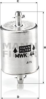 Mann-Filter MWK 44 - Паливний фільтр avtolavka.club