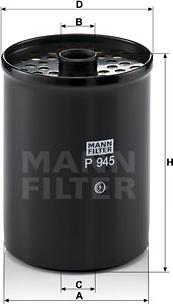 Mann-Filter P 945 x - Паливний фільтр avtolavka.club