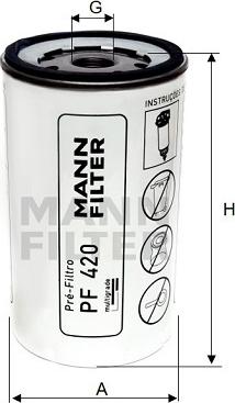 Mann-Filter PF 420 - Паливний фільтр avtolavka.club