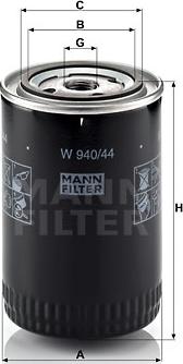 Mann-Filter W 940/44 - Масляний фільтр avtolavka.club