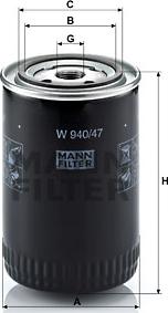 Mann-Filter W 940/47 - Масляний фільтр avtolavka.club