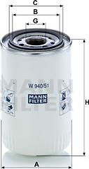 Mann-Filter W 940/51 - Фільтр, Гідравлічна система приводу робочого устаткування avtolavka.club