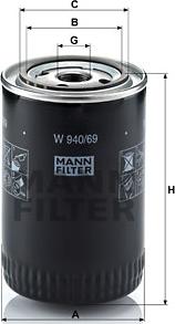 Mann-Filter W 940/69 - Масляний фільтр avtolavka.club