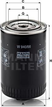 Mann-Filter W 940/66 - Масляний фільтр avtolavka.club