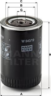 Mann-Filter W 940/19 - Масляний фільтр avtolavka.club