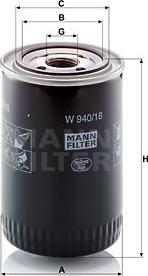 Mann-Filter W 940/18 - Масляний фільтр avtolavka.club