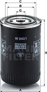 Mann-Filter W 940/1 - Масляний фільтр avtolavka.club