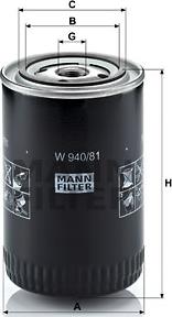 Mann-Filter W 940/81 - Масляний фільтр avtolavka.club