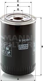 Mann-Filter W 940/34 - Масляний фільтр avtolavka.club