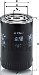 Mann-Filter W 940/3 - Масляний фільтр avtolavka.club