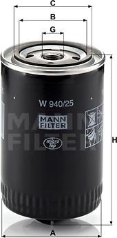 Mann-Filter W 940/25 - Масляний фільтр avtolavka.club
