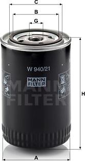 Mann-Filter W 940/21 - Масляний фільтр avtolavka.club