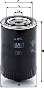 Mann-Filter W 940 - Масляний фільтр avtolavka.club