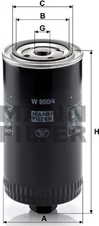 Mann-Filter W 950/4 - Масляний фільтр avtolavka.club