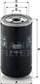 Mann-Filter W 950/18 - Масляний фільтр avtolavka.club