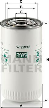 Mann-Filter W 950/13 - Масляний фільтр avtolavka.club