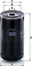 Mann-Filter W 950/17 - Масляний фільтр avtolavka.club
