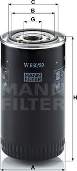 Mann-Filter W 950/39 - Масляний фільтр avtolavka.club