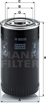 Mann-Filter W 950/26 - Масляний фільтр avtolavka.club
