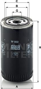 Mann-Filter W 950 - Масляний фільтр avtolavka.club