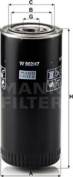 Mann-Filter W 962/47 - Масляний фільтр avtolavka.club