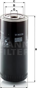Mann-Filter W 962/28 - Масляний фільтр avtolavka.club