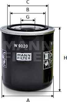 Mann-Filter W 9020 - Масляний фільтр avtolavka.club