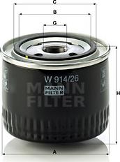 Mann-Filter W 914/26 - Масляний фільтр avtolavka.club