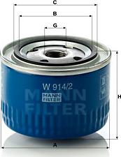 Mann-Filter W 914/2 - Масляний фільтр avtolavka.club