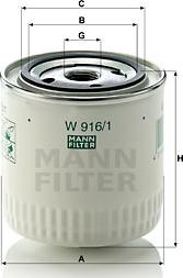 Mann-Filter W 916/1 - Масляний фільтр avtolavka.club