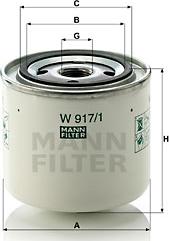 Mann-Filter W 917/1 - Масляний фільтр avtolavka.club