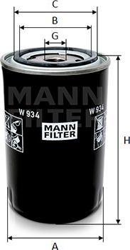 Mann-Filter W 934 - Масляний фільтр avtolavka.club