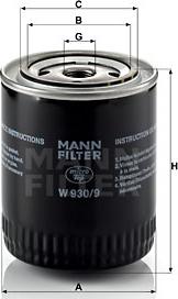Mann-Filter W 930/9 - Масляний фільтр avtolavka.club