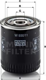 Mann-Filter W 930/11 - Масляний фільтр avtolavka.club