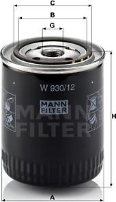 Mann-Filter W 930/12 - Масляний фільтр avtolavka.club