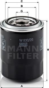 Mann-Filter W 930/26 - Масляний фільтр avtolavka.club