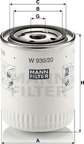Mann-Filter W 930/20 - Масляний фільтр avtolavka.club