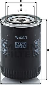 Mann-Filter W 933/1 - Масляний фільтр avtolavka.club