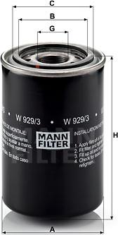 Mann-Filter W 929/3 - Масляний фільтр avtolavka.club