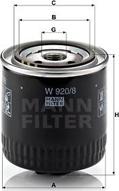 Mann-Filter W 920/8 - Масляний фільтр avtolavka.club